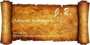Jahoda Radamesz névjegykártya